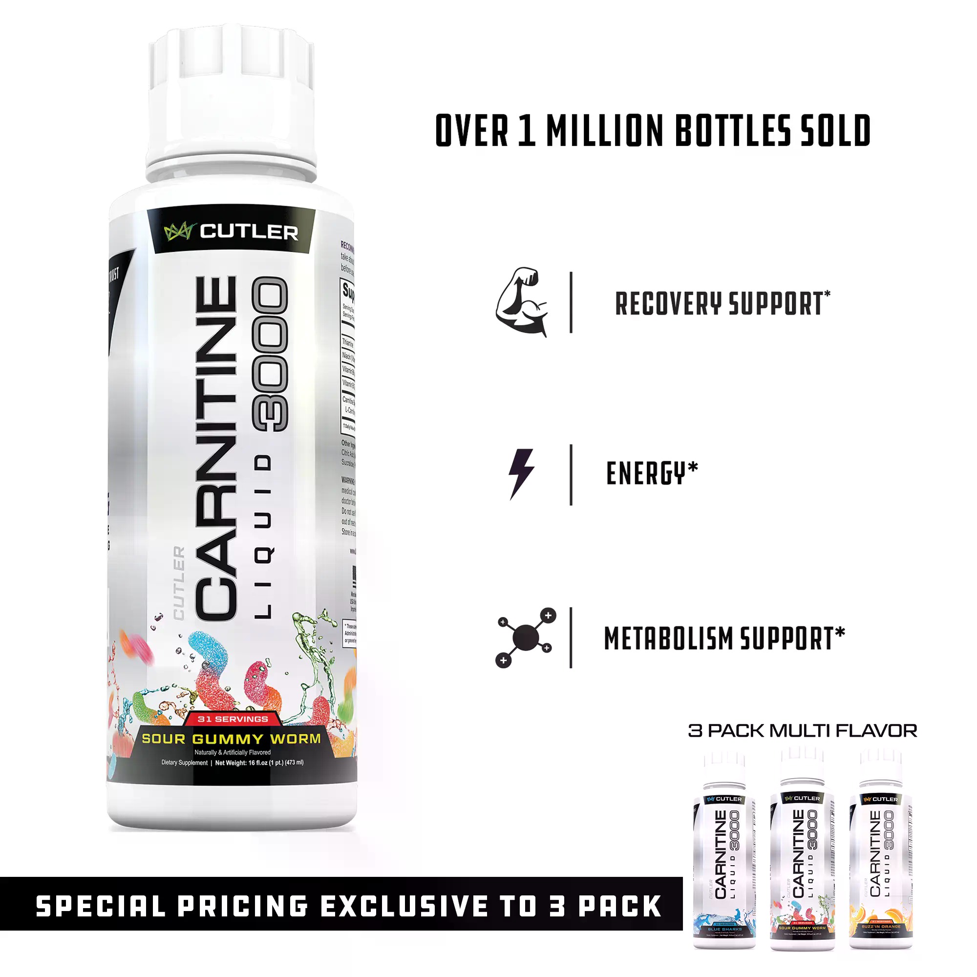 Fitness Nutrition Energy - Cutler Nutrition Liquid Carnitine 3000 for