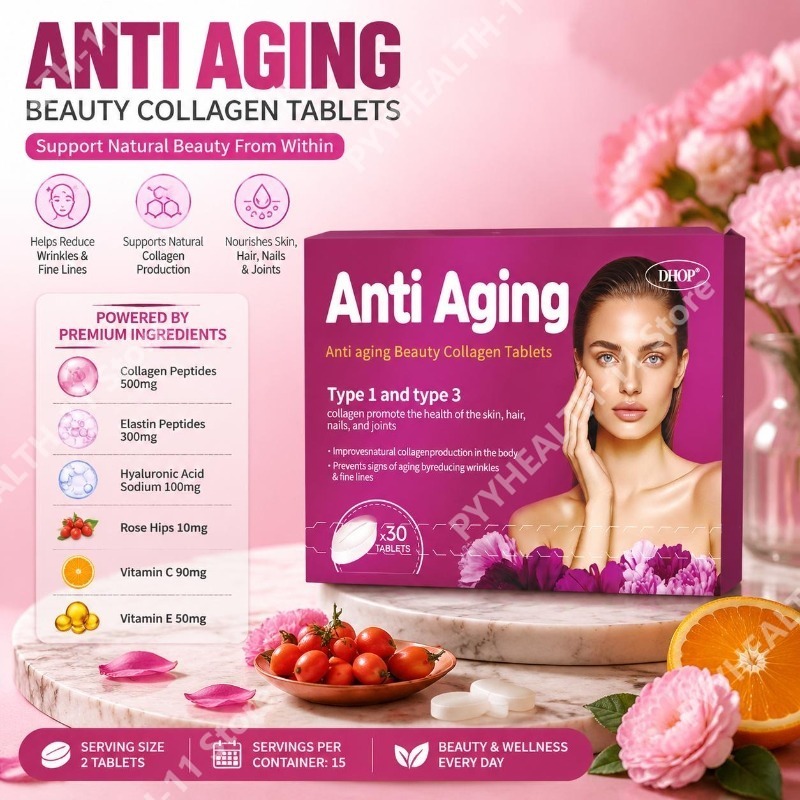 Collagen Peptide Powder - DHOP Anti Aging Hydrolyzed Collagen Tablets
