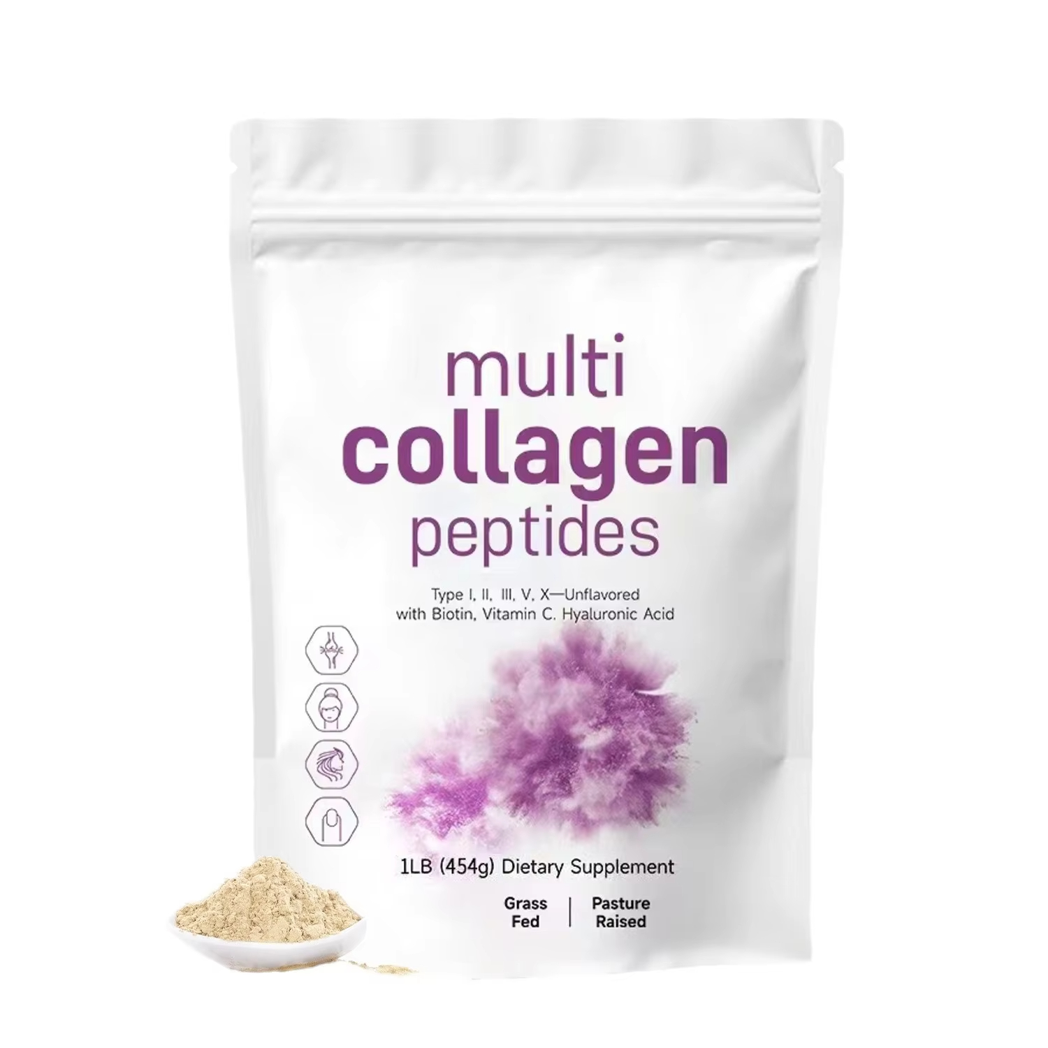 Collagen Peptide Powder - 454G Multi Collagen Peptides Powder -