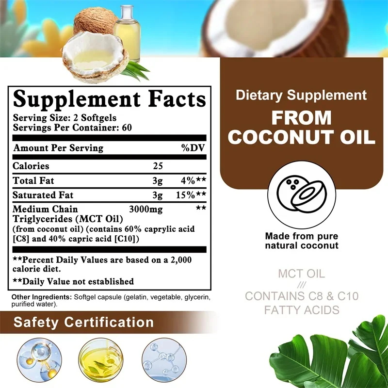 MCT Oil Supplement - Contains  - огляд і ціна Mct Oil Coconut