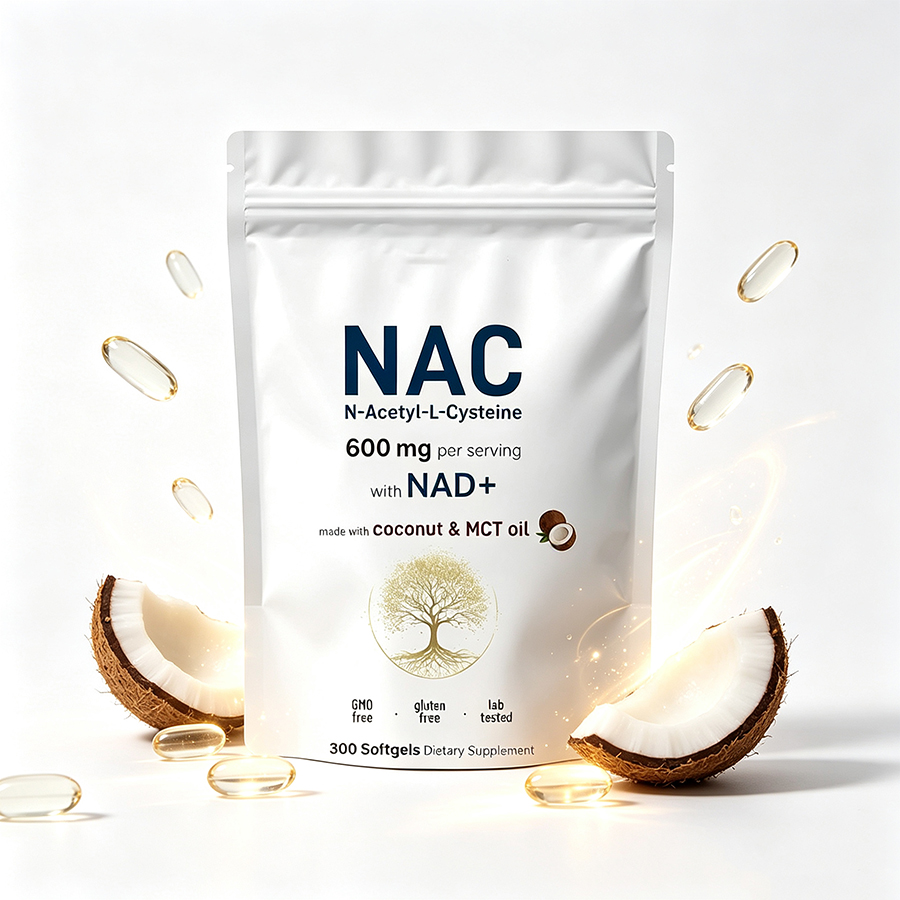 NAC 600mg Softgels with NAD+ C - огляд і ціна Mct Oil Coconut
