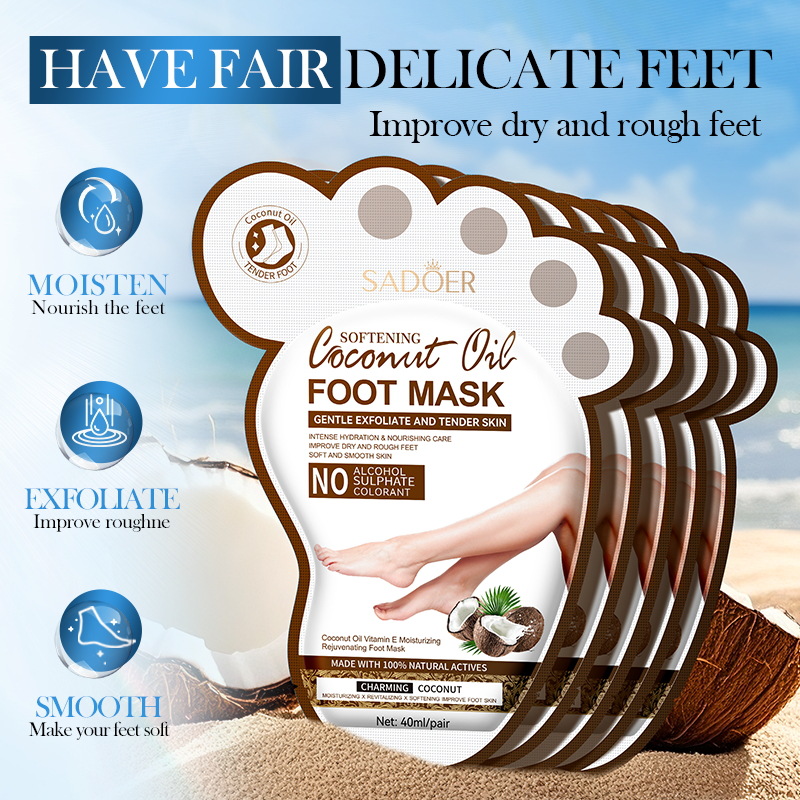 SADOER Coconut Foot Mask Moist - огляд і ціна Mct Oil Coconut